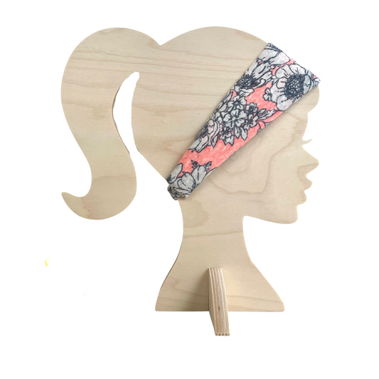 Coral Floral Headband