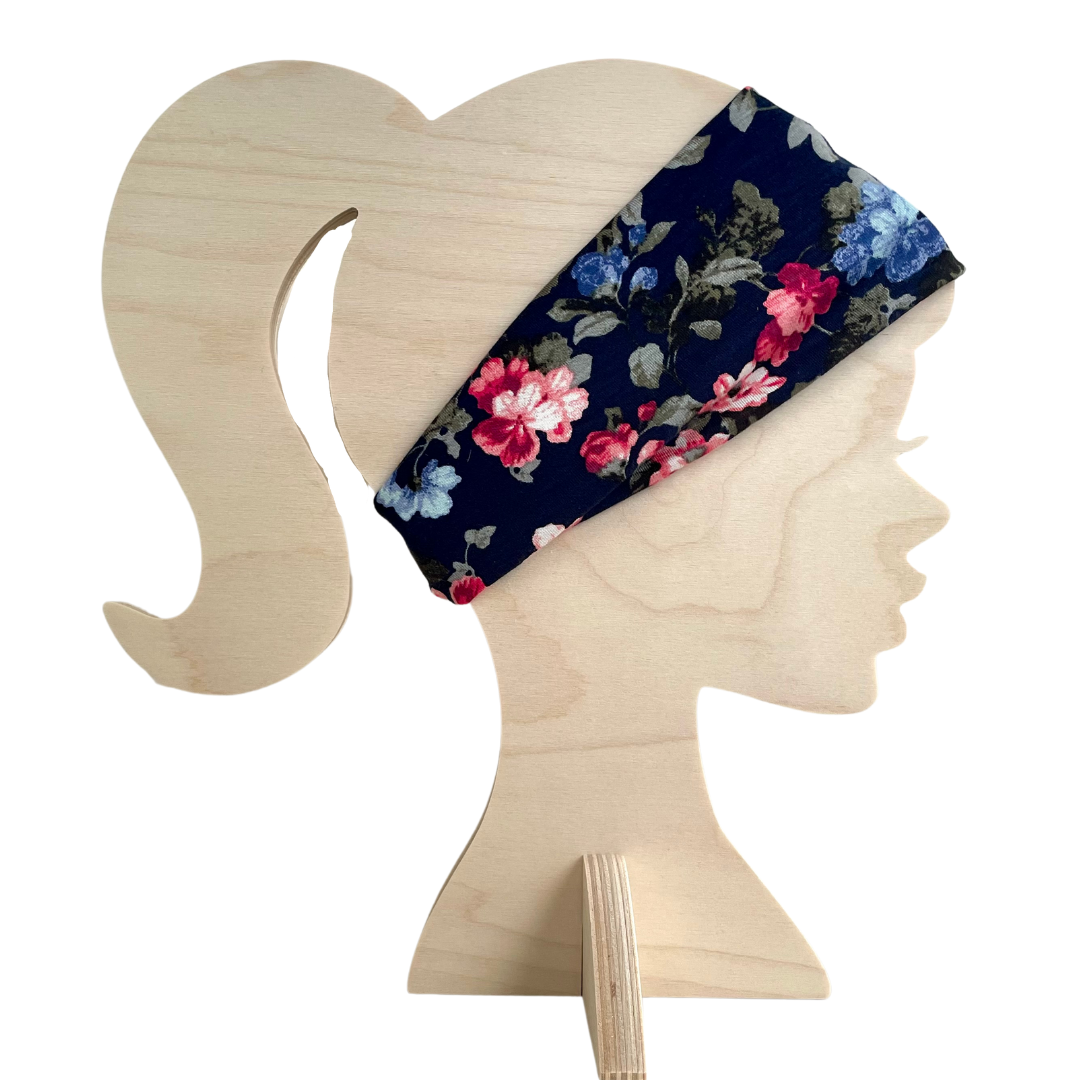 Navy Floral Headband